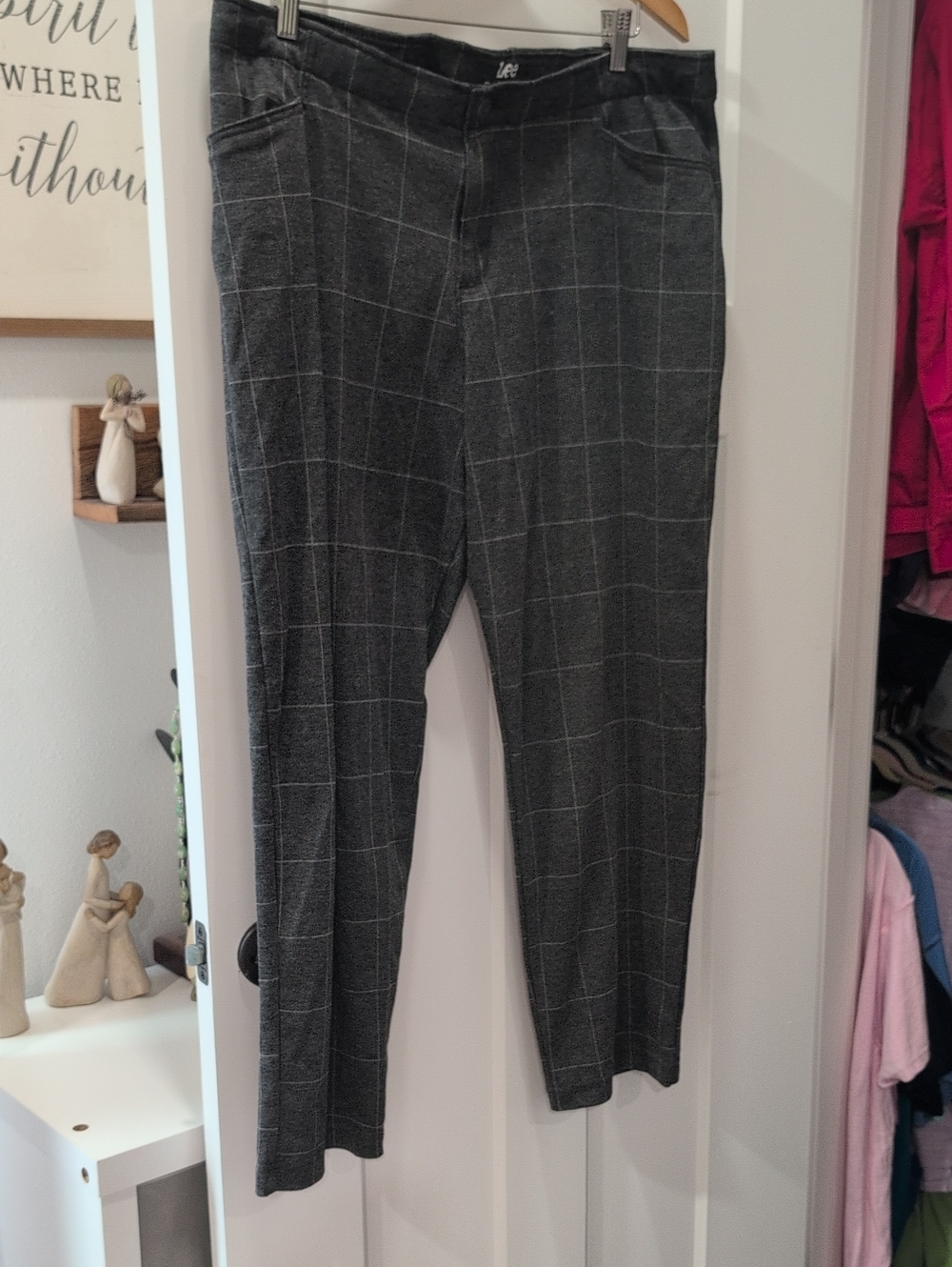 Lee Gray Windowpane Dress Pants